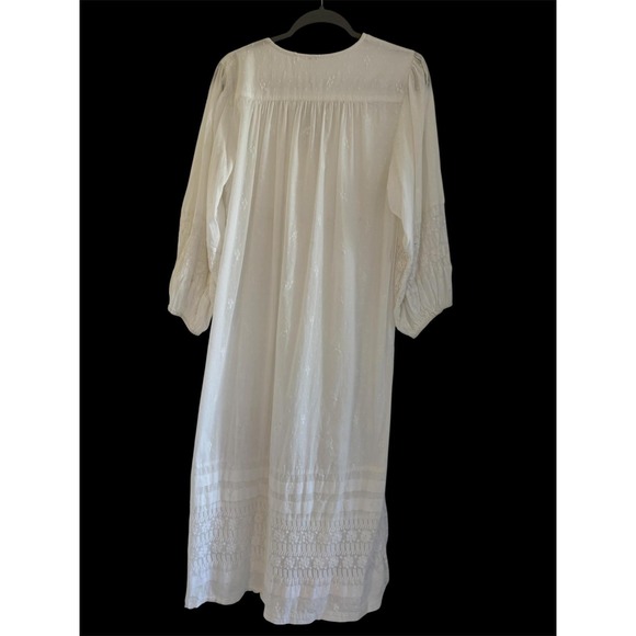 Free People White Lace In The Garden Duster Dress Boho Maxi Swiss Dot Small - Picture 4 of 8